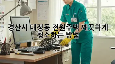 경산시 대정동 전원주택, 깨끗하게 청소하는 방법!